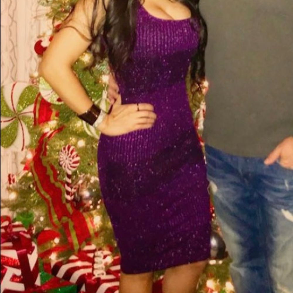 Sparkly purple/black midi!